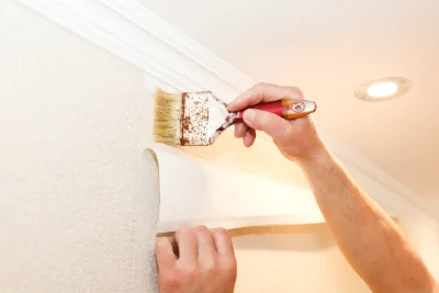 Pose de papier peint à la Tour-Blanche-Cercles — revêtements muraux et toiles de verre
